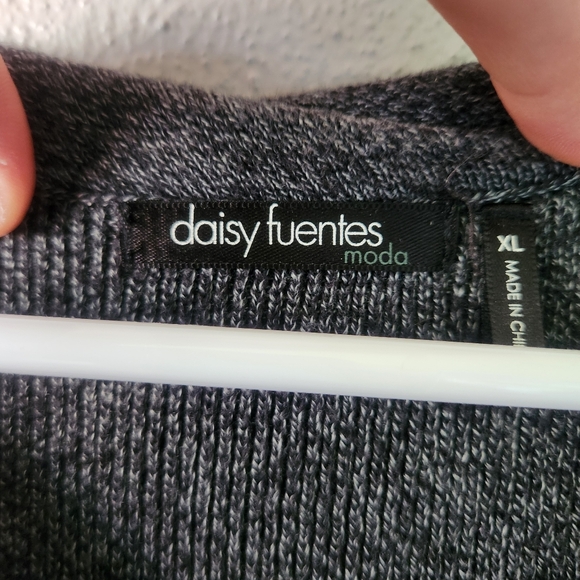 Daisy Fuentes Long-Sleeve Button-Up Sweater - Picture 3 of 8